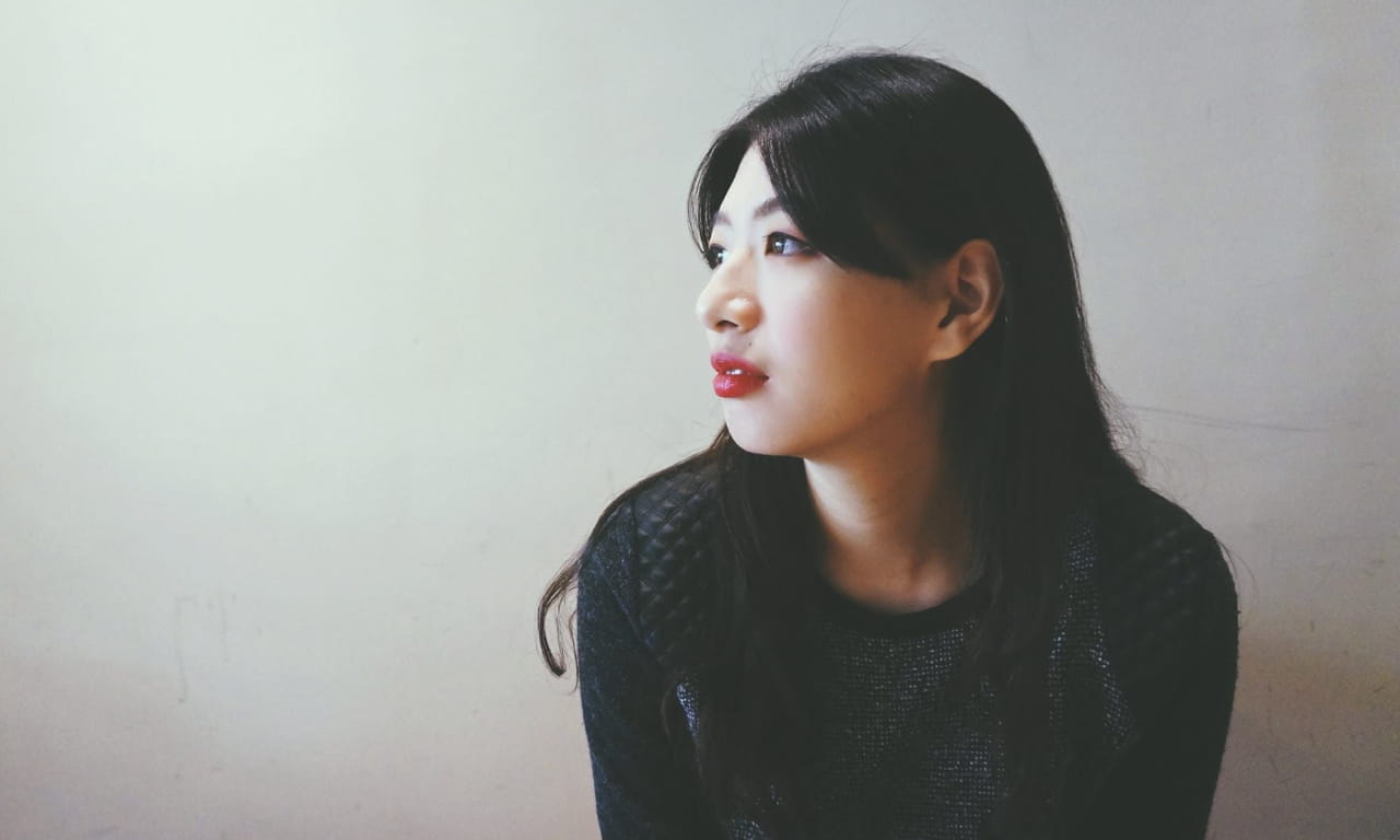 女孩，悲伤，侧面